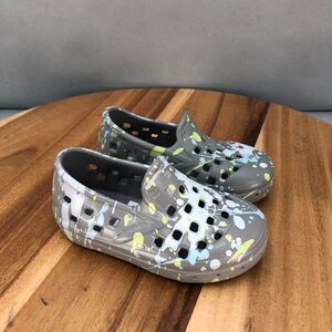 Vans TD Slip On TRK‎ Shoes Baby Size 5 Gray Splatter Rubber Waterproof nwot